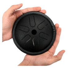 Steel Tongue Drum 5.5 Inch 6 Tune Hand Pan with Mallets and Bag for Yoga Meditation Color 02