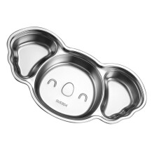 Stainless Steel Divided Plate with Cartoon Design for Kids Lunch Tray Multiple Compartments Dishwasher Safe