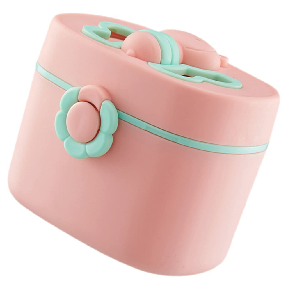 Baby Formula Dispenser Compact Travel Milk Powder Container 12.8x1.5CM Pink