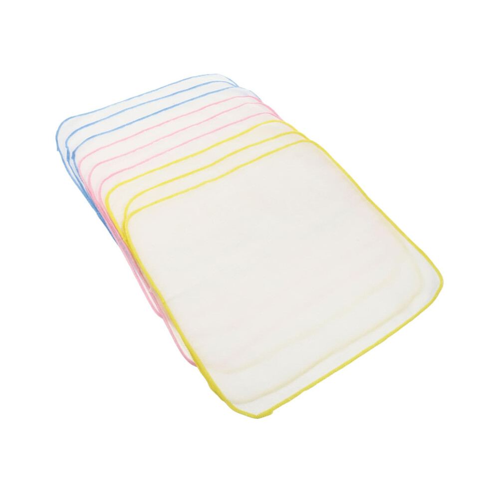 9pcs Baby Burp Cloths Soft Muslin Washcloths 25x25cm Quick Absorption Reusable Towels