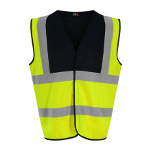 (XL, Hi Vis Yellow/Black) PRO RTX Unisex Adult Sleeveless Hi-Vis Vest