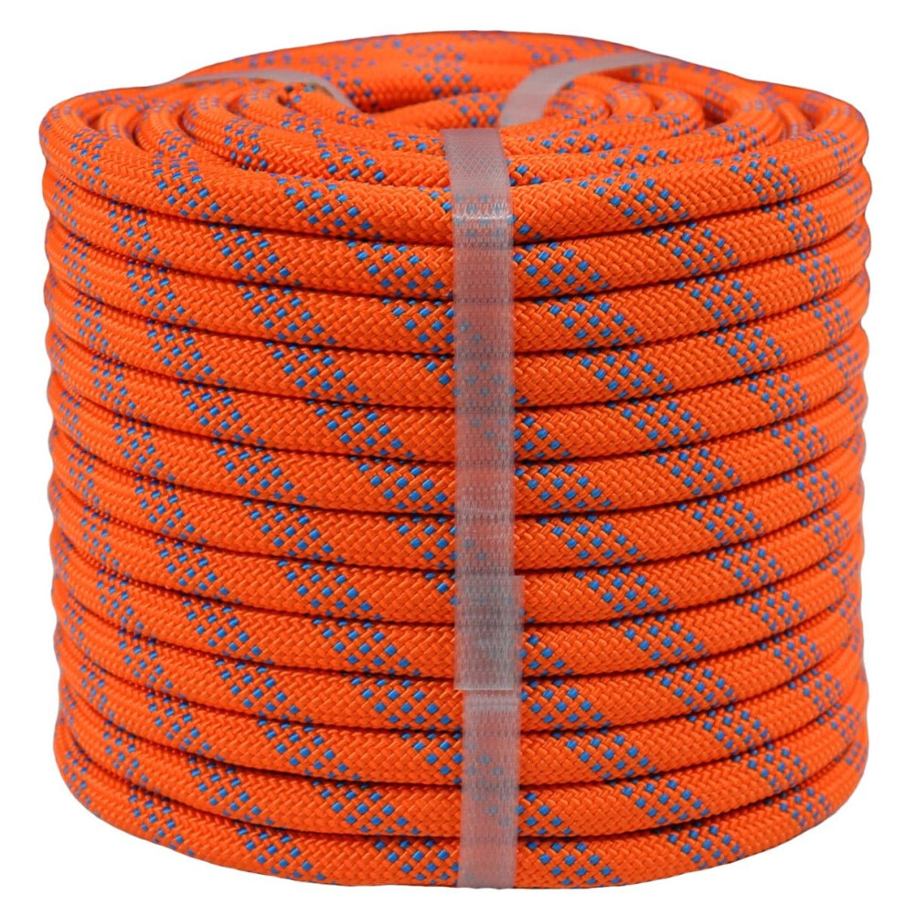 3/8 Inch Polyester Arborist Rope 150 Ft Strength Bull Rope For Tree Work Rigging Orange Blue 9455672142199
