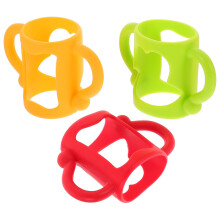 3 Pack Silicone Baby Bottle Handles with Ergonomic Soft Grip, Detachable and Flexible Fit
