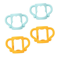 Baby Bottle Handle 4pcs Non‑Slip Silicone Grip Ergonomic Universal Holder for Wide Mouth Bottles