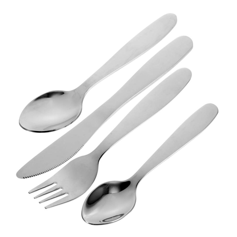 Kids Stainless Steel Cutlery Set with Cute Soup Spoon Forks Encouraging Independent Eating