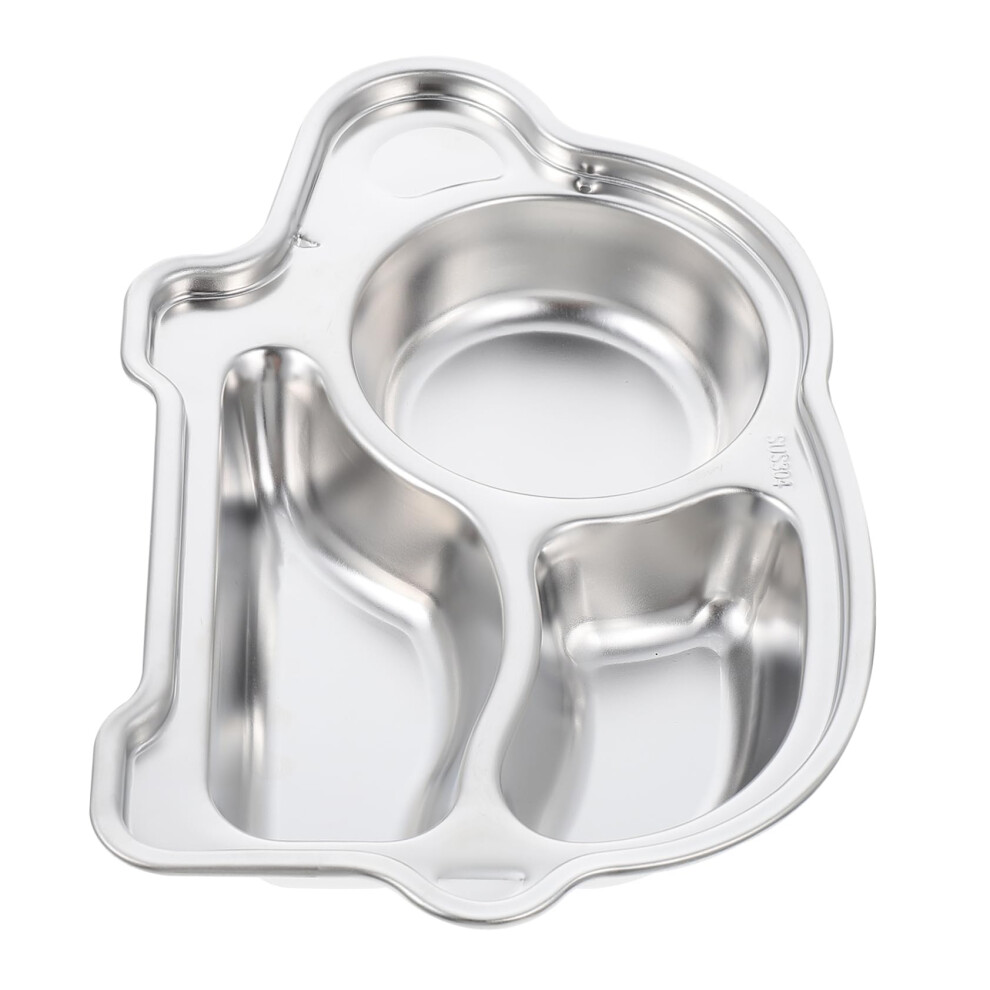 Stainless Steel Divided Plate for Kids with Independent Grid Design Easy Clean Toddler Meal Tray