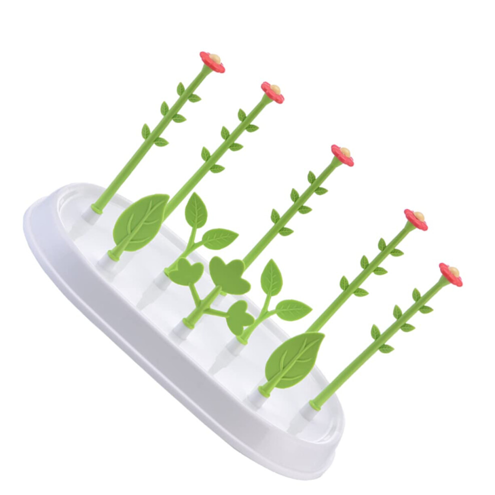 Flower Shape Baby Bottle Drying Rack with Water Tray and AntiSlip Base for Countertop Storage