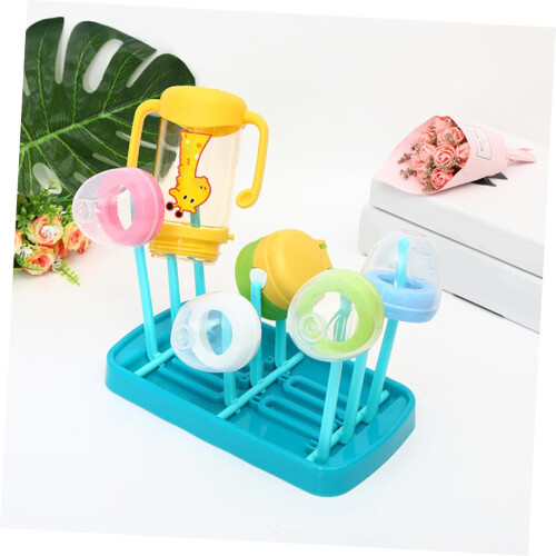 Baby Bottle Drying Rack with Detachable Drip Tray, Foldable Countertop Stand for Multiple Bottles 2