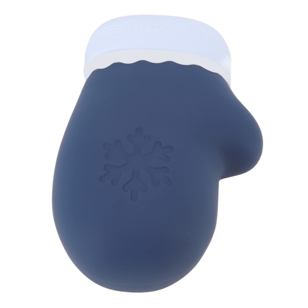 Silicone Hot Water Bottle Bag with LeakProof Lid for Hot and Cold Therapy Travel Pouch Blue