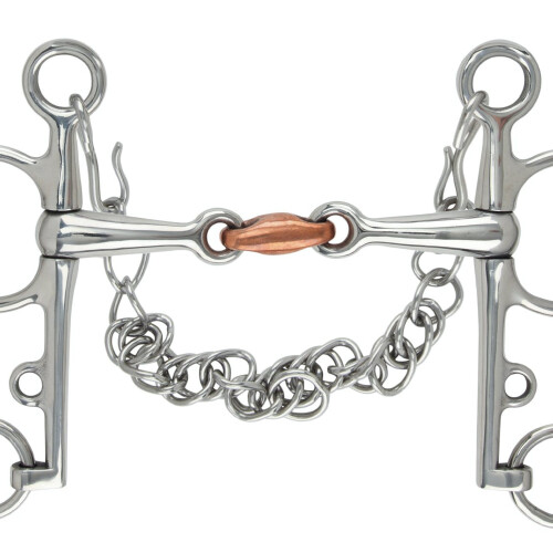 (5in, Silver) Shires Copper Double-Jointed Horse Pelham Bit 1