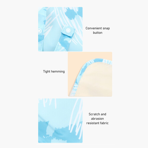 Waterproof Foldable Nylon Diaper Changing Pad 60x35cm Aqua Blue Graffiti 2