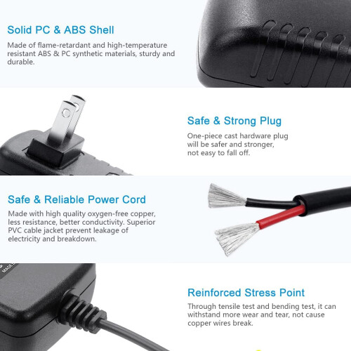 Power Adapter AC DC Charger Replacement for Evenflo FA4D090 with Worldwide Voltage Compatibility 2