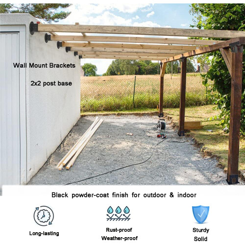 2Pcs 2x2 Post Anchor Base Heavy Duty Square Fence Post Brackets Corrosion Resistant for Deck Railing Mailbox 1