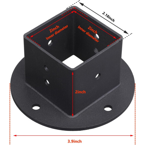 2Pcs 2x2 Post Anchor Base Heavy Duty Square Fence Post Brackets Corrosion Resistant for Deck Railing Mailbox 2