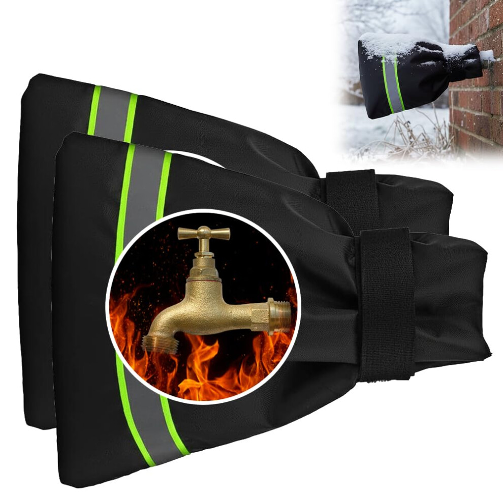 Outdoor Faucet Covers For Winter Freeze Protection, Thicker Waterproof Insulated Spigot Socks, 2Pcs Green 9092120622560