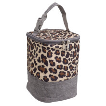 Waterproof Baby Bottle Cooler Bag for Travel, Leopard Print Breastmilk Cooler Tote with Easy Carry Handle