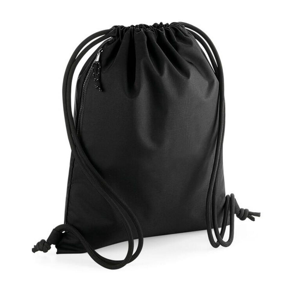 Bagbase (One Size, ) Recycled Drawstring Bag Black