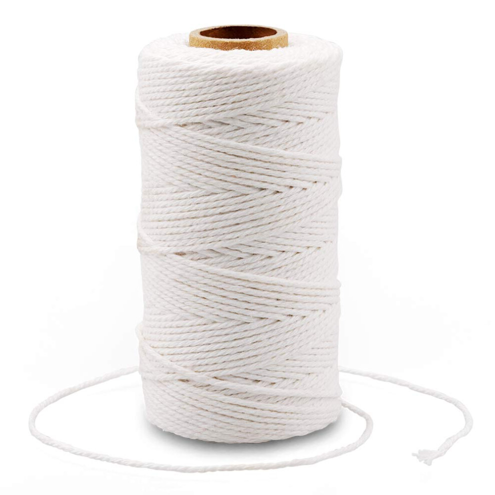 Cotton Twine 2Mm 328Ft Food Grade Natural White Bakers Twine For Cooking, Crafts And Gift Wrapping 9455672143356