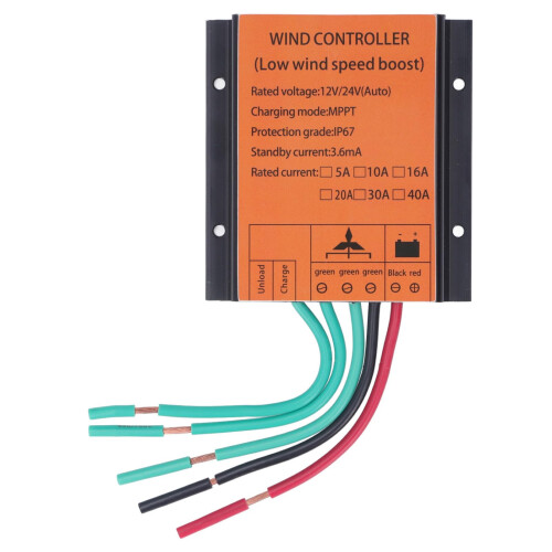 MPPT Wind Charge Controller 12V 24V 300W‑1000W Dual Voltage Boost Regulator for Off Grid Wind Turbine Systems