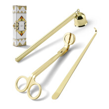 3 in 1 Candle Care Kit Stainless Steel Gold, Wick Trimmer Snuffer Dipper Set Gift for Aromatherapy