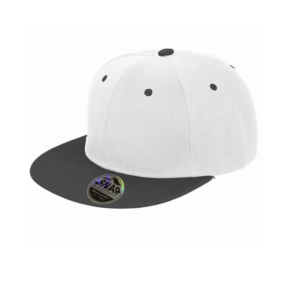 Result (One Size, White/Black) Unisex Core Bronx Original Flat Peak Snapback Dual Colour Cap Black