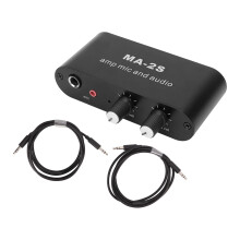 Audio Preamplifier with Headphone Amplifier, 3 Output Ports, Low Noise, 6.5mm and 3.5mm Mic