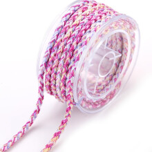 3mm Tricolor Braided Cotton Rope Durable Craft Cord for Handmade Bracelets and DIY Crafts V17618