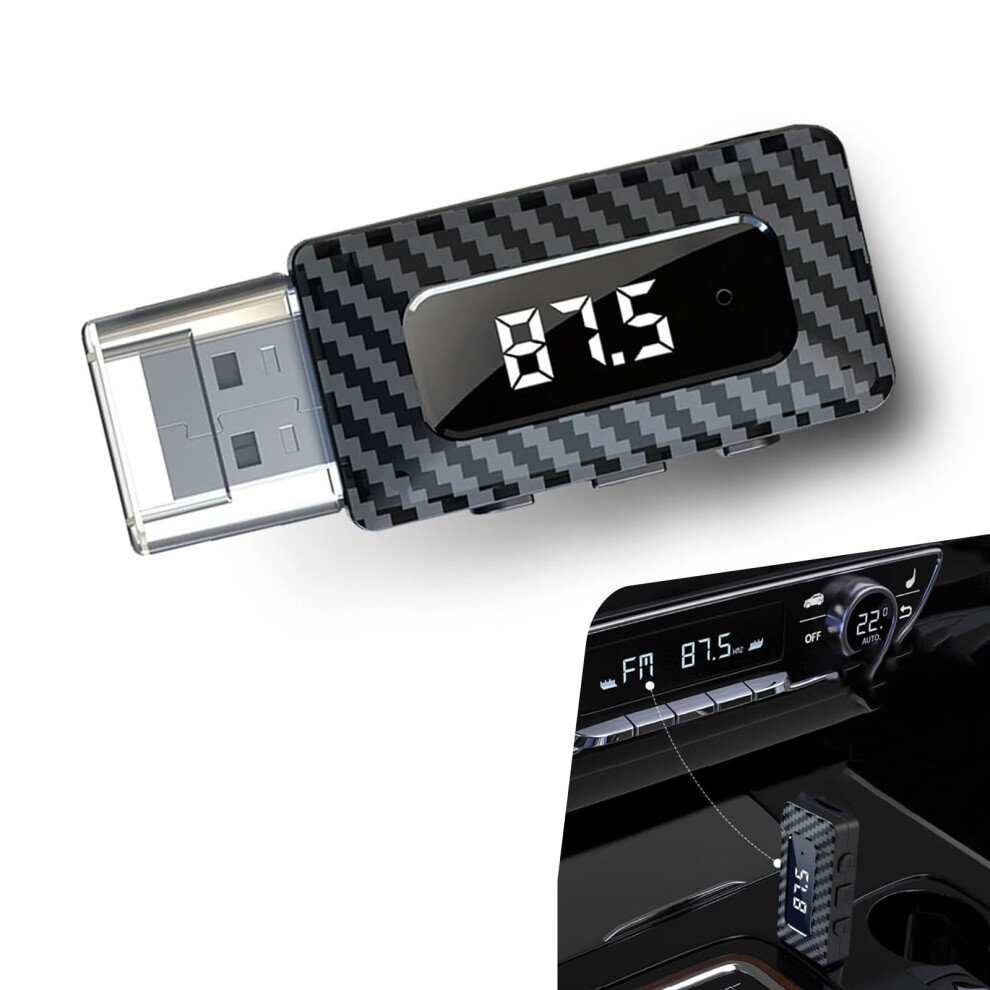 Bluetooth Fm Transmitter For Car With Hd Led Display, Dual Mode, Hands Calls, Adjustable Frequency, Black 9092120623130