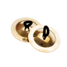 Finger Cymbals with Adjustable Elastic Loops, Gold Belly Dance Cymbals for Performance