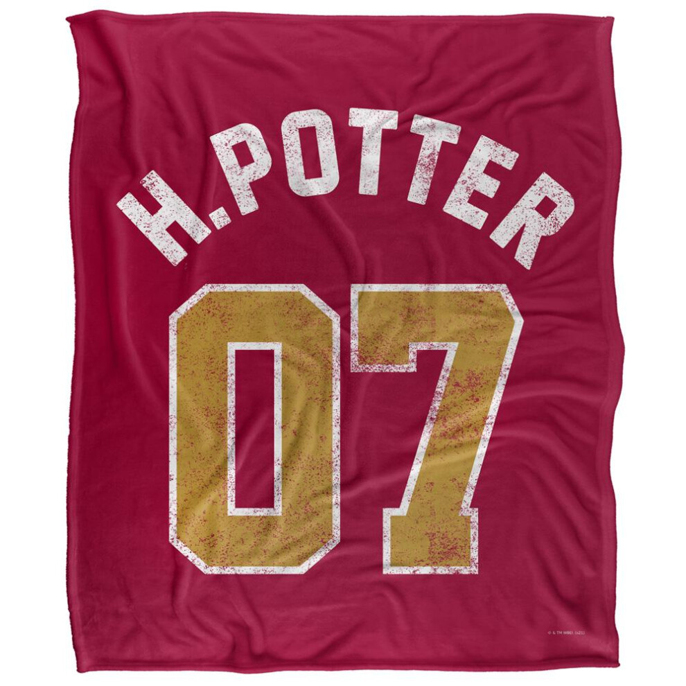 Harry Potter Silky Varsity Supersoft Blanket Gold