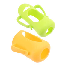 Silicone Baby Bottle Sleeve 2 Pack Non Slip Shockproof Protector with Ergonomic Grip for Easy Feeding