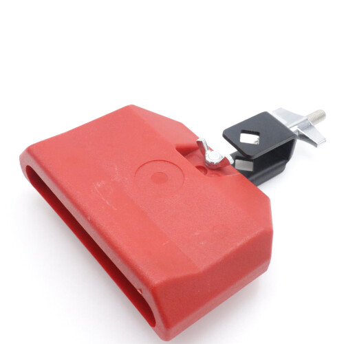 5 Inch Red Jam Block Percussion Instrument with Adjustable Mounting Bracket for Drum Set