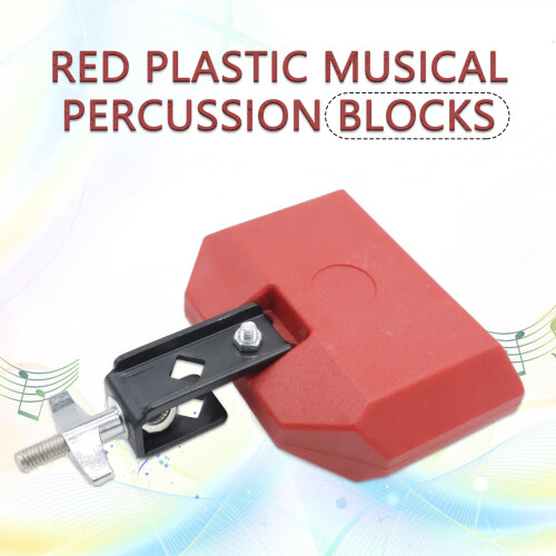 5 Inch Red Jam Block Percussion Instrument with Adjustable Mounting Bracket for Drum Set 1