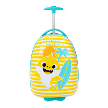 Baby Shark Childrens/Kids Striped 2 Wheeled Suitcase