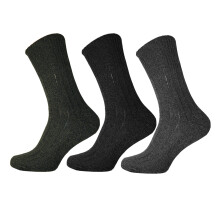Mens Wool Blend Non Elastic Top Light Hold Socks (Pack Of 3)