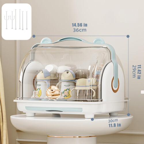 Large Baby Bottle Drying Rack with Removable Drip Tray and Organizer for Multiple Bottles 1