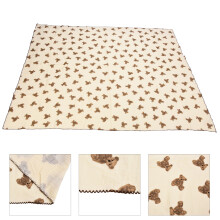 Cute Cartoon Bear Baby Blanket Pure Cotton Soft Breathable Portable Foldable