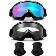 2 Pcs Motorcycle Goggles Dirt Bike Goggles with ImpactResistant Lens and AntiFog Ventilation