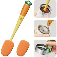 3 in 1 Bottle Cleaning Brush with Long Handle, Baby Bottle and Cup Brush Set with Sponge and Gap Cleaner