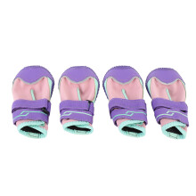 4 piezas talla 7 botas de goma para perros rosa y morado