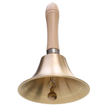 Super Loud 4.3 Inch Brass Hand Bell for Indoor Outdoor Use, Solid Brass Call Bell