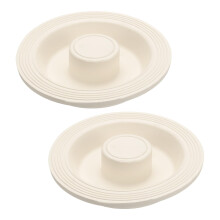 Rubber Drain Stopper with Chain for Bathtub and Sink, White 3 to 41/8 Inch Airtight Seal 2 Pack