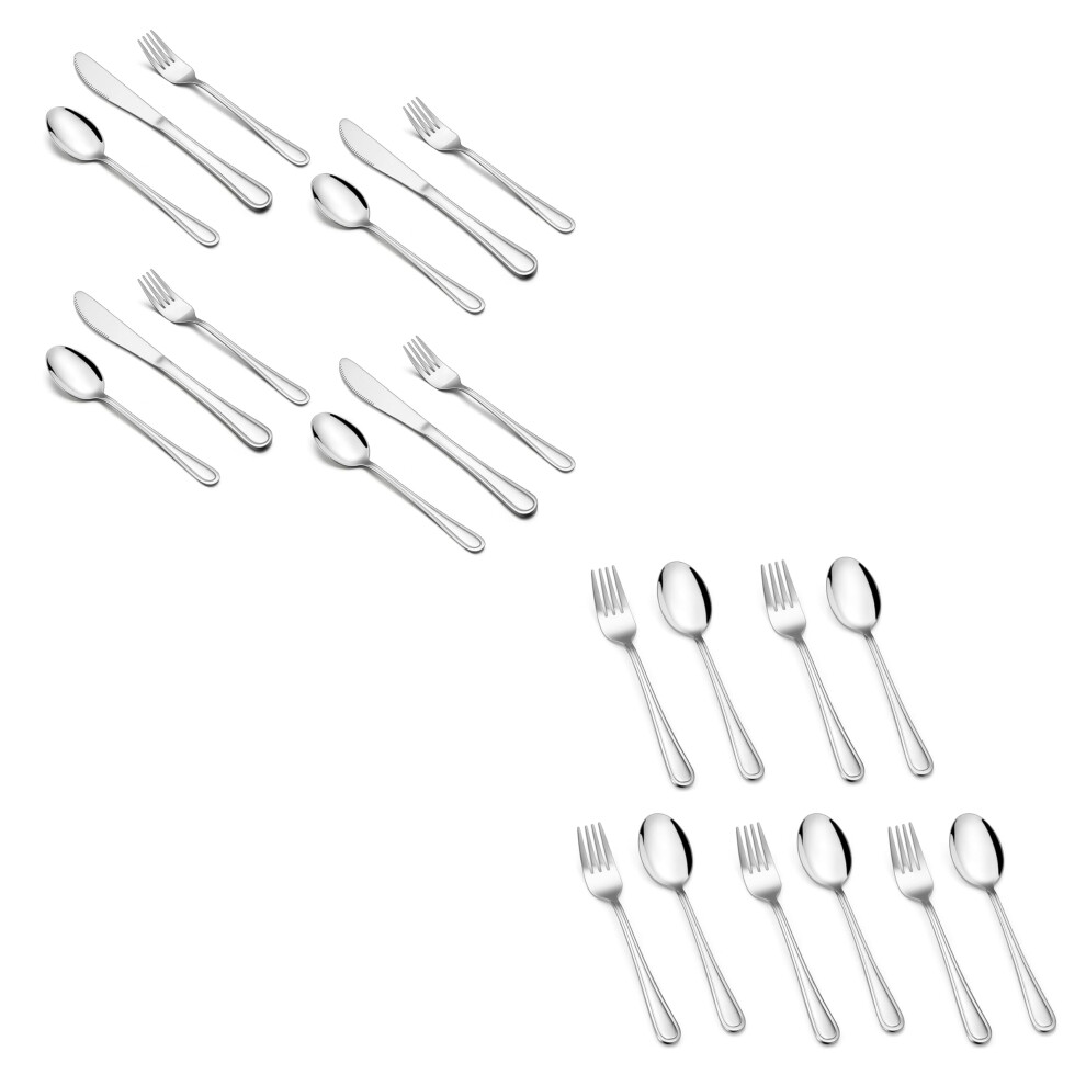 Kids Silverware Set 22Piece Stainless Steel Toddler Utensils with Forks Spoons Knives Dishwasher Safe