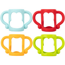 Baby Bottle Handles 4 Pack Soft Heat Resistant Silicone Easy Grip Non Slip Colorful Holders