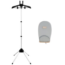 Foldable Garment Steamer Stand with 360 Swivel Hanger and HeatResistant Ironing Glove, Black