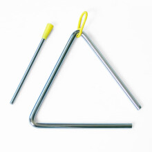 5 pieces steel triangle percussion instrument with striking tool, rhythm steel triangles (17.8 cm) 18 cm.