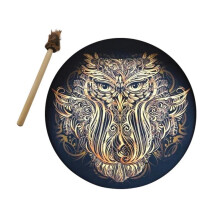 Handmade Shaman Drum with Deep Bass Resonance, Siberian Moon Frame for Spiritual Percussion