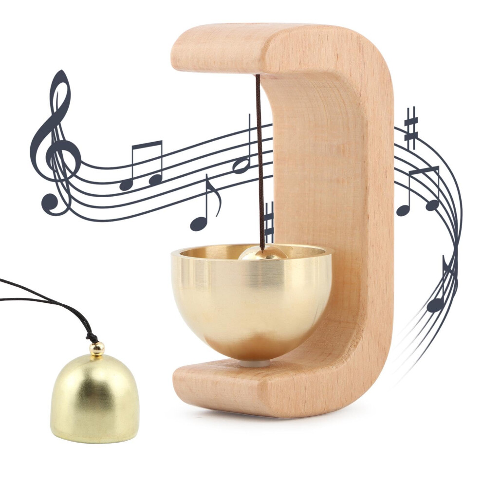 Magnetic Doorbell For Wooden Door With Beech Wood Brass Chime, Elegant Minimal Design 9092120624762