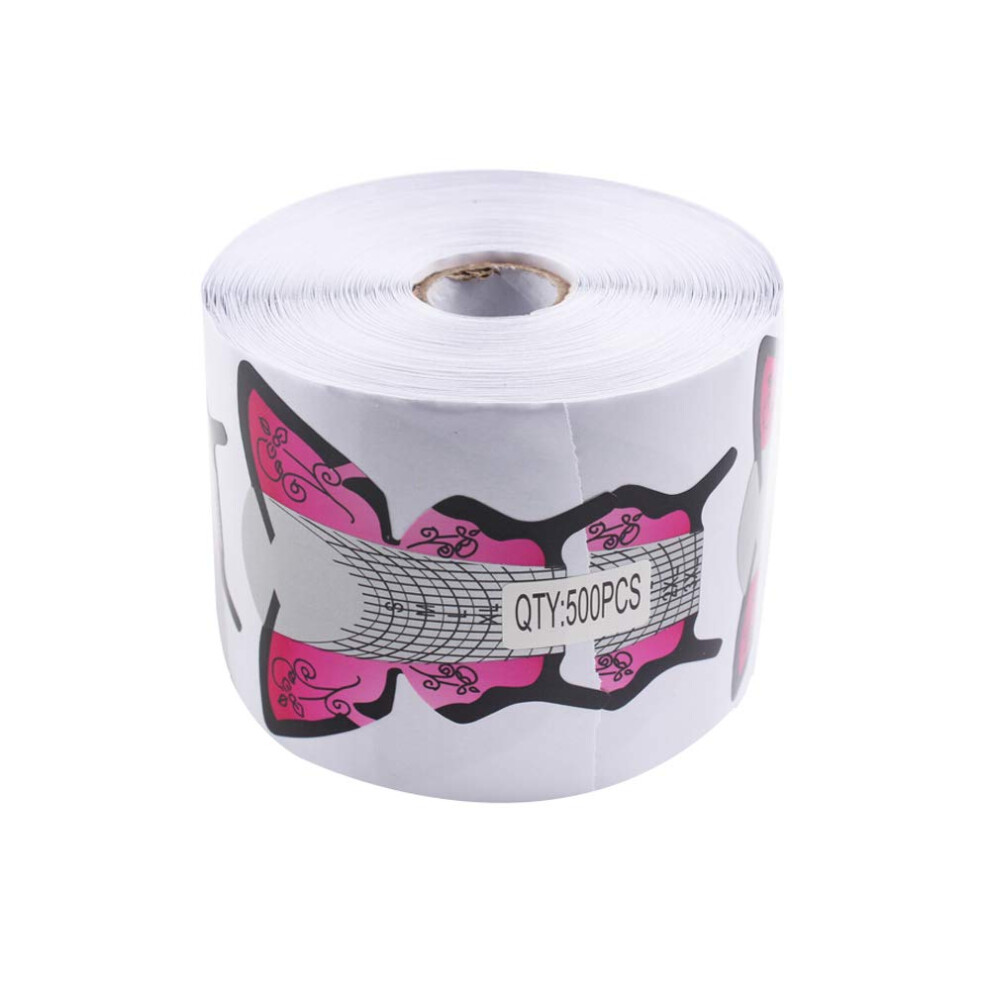 500pcs Nail Extension Forms with Strong Adhesive and Precise Guide for Acrylic and UV Gel