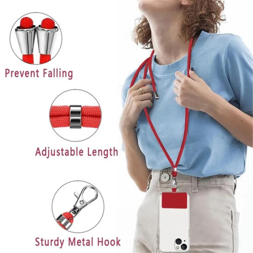 Adjustable Detachable Phone Lanyard with Secure Blue Neck Strap for Keys and Mobile Devices 2